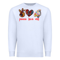 White peace love art Premium Sweatshirt - texasbilliewilder