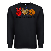 Black peace love basketball Premium Sweatshirt - Zillion Design Studio
