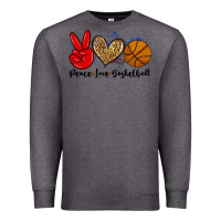 Charcoal Heather peace love basketball Premium Sweatshirt - Zillion Design Studio