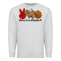 Dove Grey peace love basketball Premium Sweatshirt - Zillion Design Studio