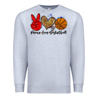 Heather Grey peace love basketball Premium Sweatshirt - Zillion Design Studio