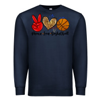 Navy peace love basketball Premium Sweatshirt - Zillion Design Studio
