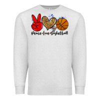 Oatmeal Heather peace love basketball Premium Sweatshirt - Zillion Design Studio
