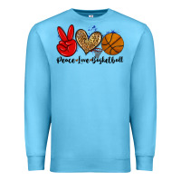 Ocean Blue peace love basketball Premium Sweatshirt - Zillion Design Studio