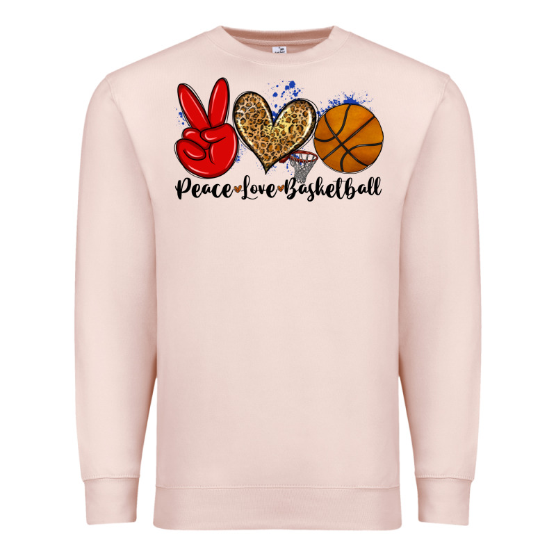 Peace Love Basketball Premium Sweatshirt by Zillion Design Studio | Teevron