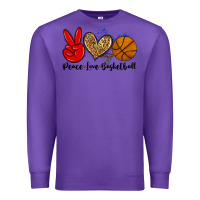 Purple peace love basketball Premium Sweatshirt - Zillion Design Studio