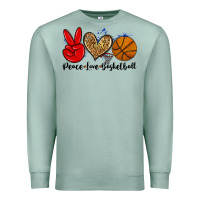 Seafoam peace love basketball Premium Sweatshirt - Zillion Design Studio