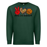 Sports Green peace love basketball Premium Sweatshirt - Zillion Design Studio