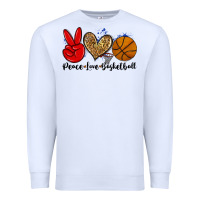 White peace love basketball Premium Sweatshirt - Zillion Design Studio