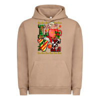 Pigment Burro love with coffee cup and christmas lights Urban Hoodie - AdoDesignShop