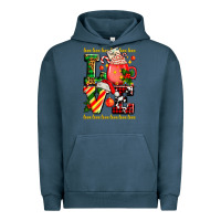 Pigment Midnight Navy love with coffee cup and christmas lights Urban Hoodie - AdoDesignShop