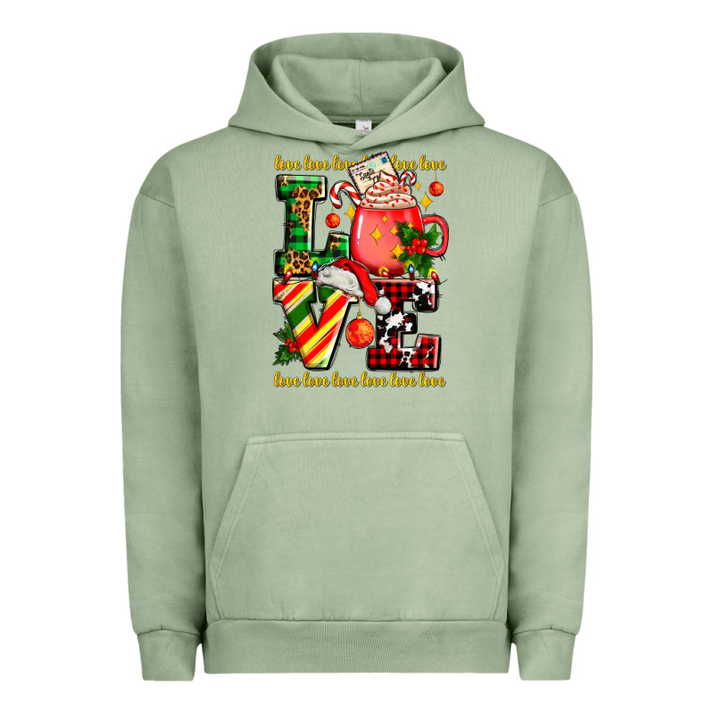 Love With Coffee Cup And Christmas Lights Urban Hoodie by AdoDesignShop | Teevron