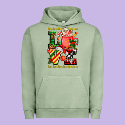 Love With Coffee Cup And Christmas Lights Urban Hoodie Designed By Adodesignshop
