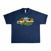 Navy North Carolina Map Sunflower Cactus Serape Urban Heavy Tee - RanaPortraitStore