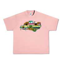 Salmon North Carolina Map Sunflower Cactus Serape Urban Heavy Tee - RanaPortraitStore