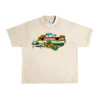 North Carolina Map Sunflower Cactus Serape Urban Heavy Tee | Teevron