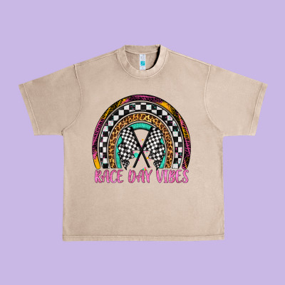 Race Day Vibes Rainbow Urban Heavy Tee Designed By Artiststas