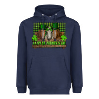 Navy happy st. patricks day horses with leprechaun Heavyweight Hoodie - RanaPortraitStore