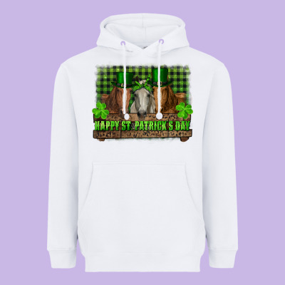 Heavyweight Hoodie happy st. patricks day horses with leprechaun