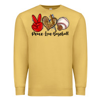 Antique Gold peace love baseball Premium Sweatshirt - Zillion Design Studio
