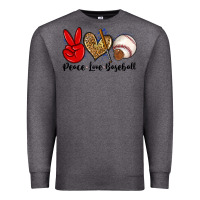 Charcoal Heather peace love baseball Premium Sweatshirt - Zillion Design Studio