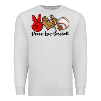Dove Grey peace love baseball Premium Sweatshirt - Zillion Design Studio