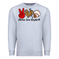 Heather Grey peace love baseball Premium Sweatshirt - Zillion Design Studio