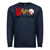 Navy peace love baseball Premium Sweatshirt - Zillion Design Studio