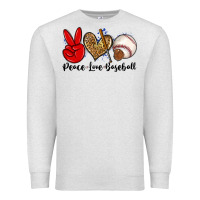 Oatmeal Heather peace love baseball Premium Sweatshirt - Zillion Design Studio