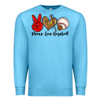 Ocean Blue peace love baseball Premium Sweatshirt - Zillion Design Studio