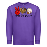 Purple peace love baseball Premium Sweatshirt - Zillion Design Studio