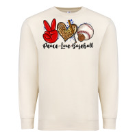 Sandshell peace love baseball Premium Sweatshirt - Zillion Design Studio