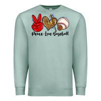 Seafoam peace love baseball Premium Sweatshirt - Zillion Design Studio