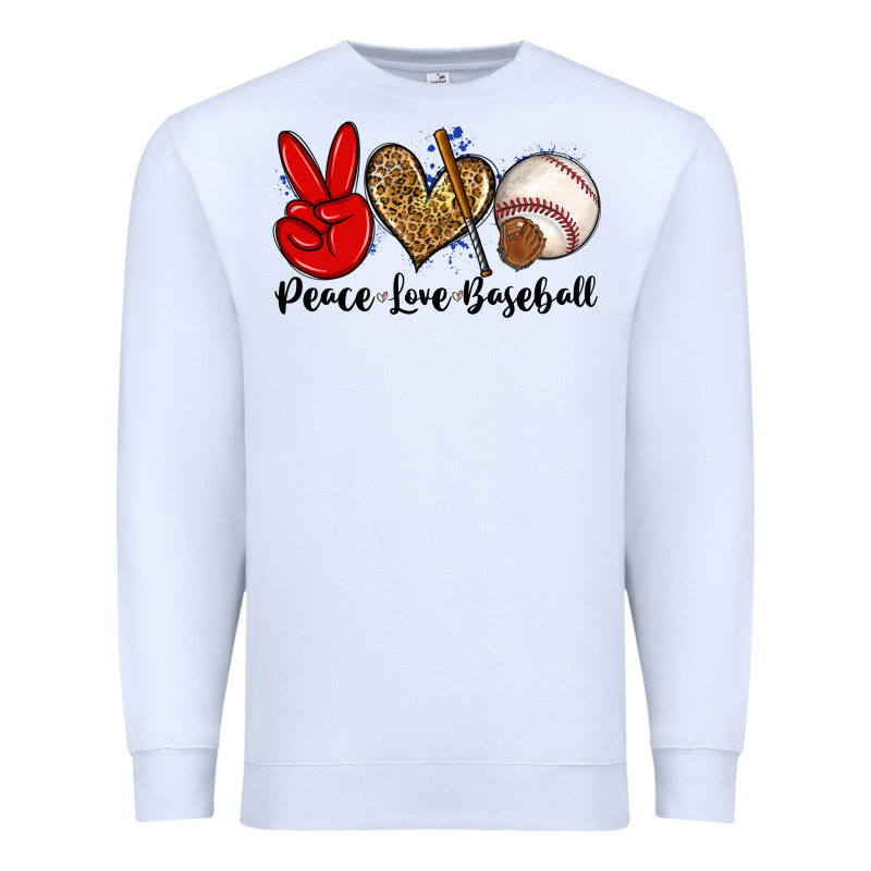 Peace Love Baseball Premium Sweatshirt by Zillion Design Studio | Teevron