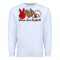 White peace love baseball Premium Sweatshirt - Zillion Design Studio