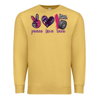 Antique Gold peace love race Premium Sweatshirt - texasbilliewilder