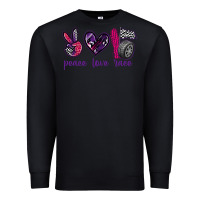 Black peace love race Premium Sweatshirt - texasbilliewilder