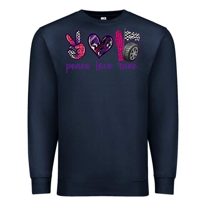 Peace Love Race Premium Sweatshirt by texasbilliewilder | Teevron