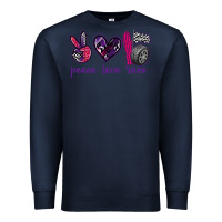 Navy peace love race Premium Sweatshirt - texasbilliewilder