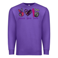 Purple peace love race Premium Sweatshirt - texasbilliewilder
