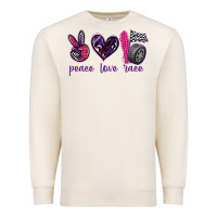 Sandshell peace love race Premium Sweatshirt - texasbilliewilder