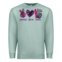 Seafoam peace love race Premium Sweatshirt - texasbilliewilder