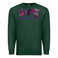 Sports Green peace love race Premium Sweatshirt - texasbilliewilder
