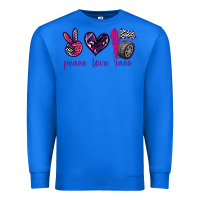 True Royal peace love race Premium Sweatshirt - texasbilliewilder