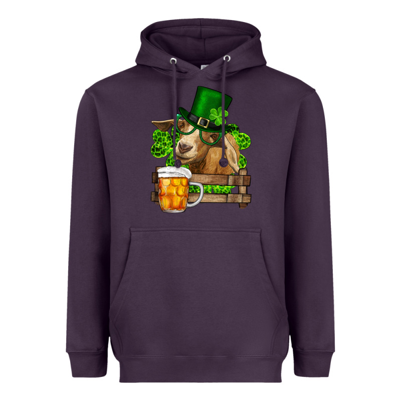 St. Patricks Day Goat And Beer Heavyweight Hoodie by RanaPortraitStore | Teevron