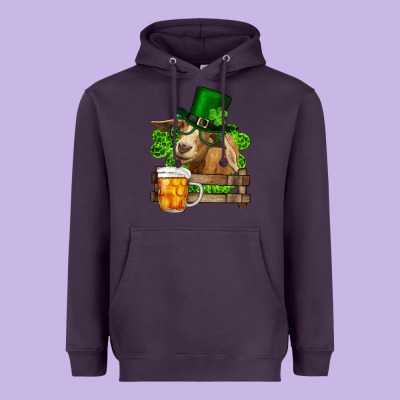 Heavyweight Hoodie st. patricks day goat and beer