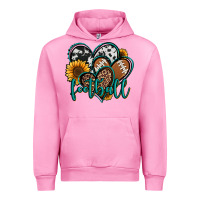 Fuchsia Pink football hearts Urban Hoodie - Jasminsmagicworld