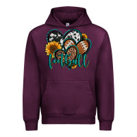 Mauve Wine football hearts Urban Hoodie - Jasminsmagicworld