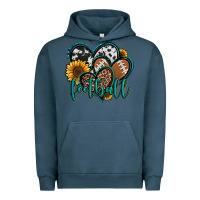 Pigment Midnight Navy football hearts Urban Hoodie - Jasminsmagicworld