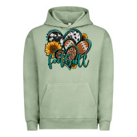 Pigment Oil Green football hearts Urban Hoodie - Jasminsmagicworld